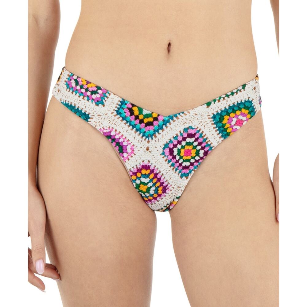 Hurley Juniors' Crochet Diamonds Printed Bikini Bottoms Multi Size L 2576